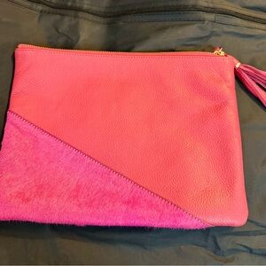 Chico's Vibrant Pink Leather Clutch